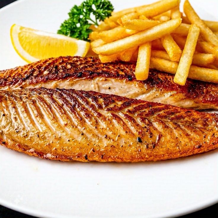 Grilled Fish with French Fry