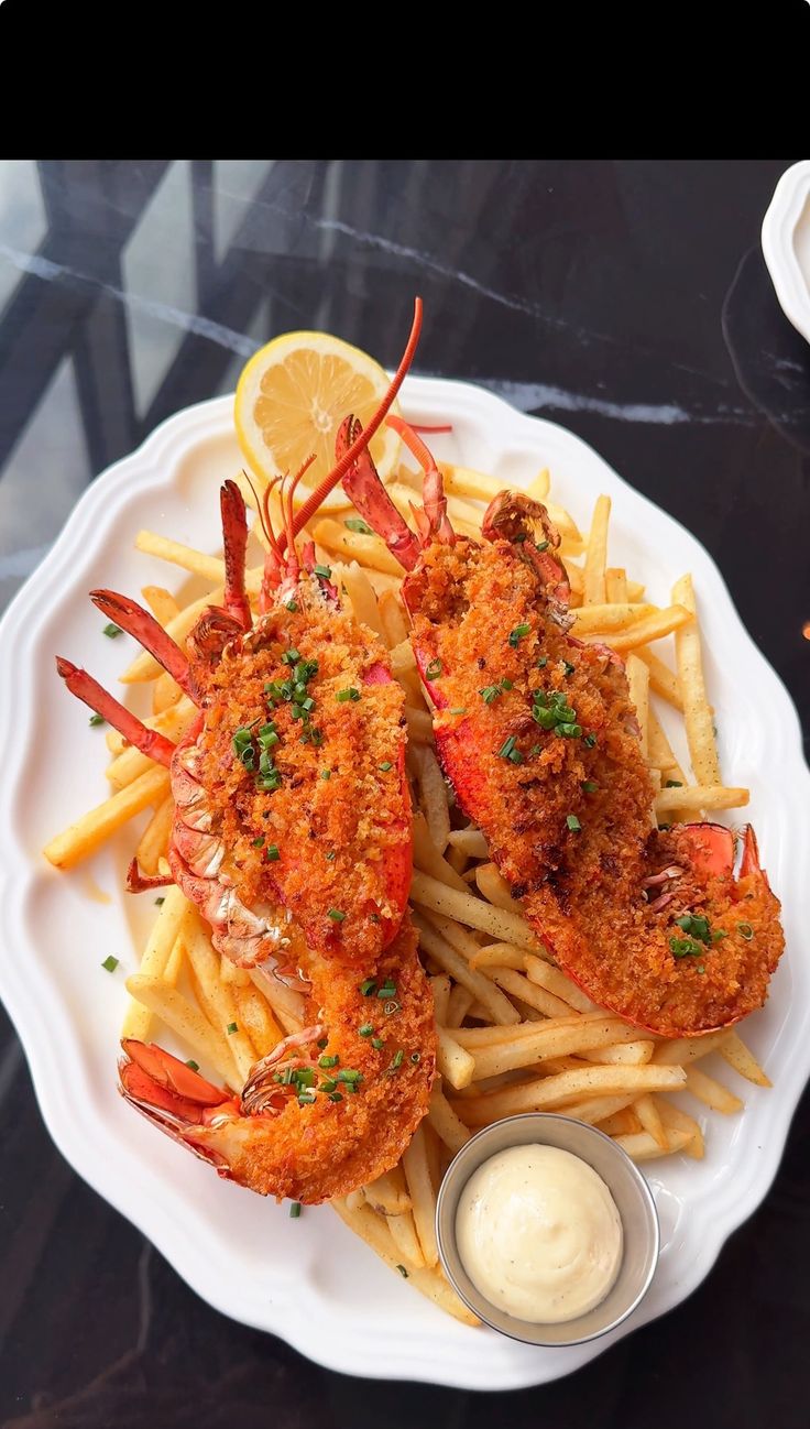 Grilled Tiger Prawn with French Fry 300.GM